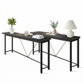 IvoQ Sidetables - Set van 2 - Zwart - Smalle Industriële Consoletafels - 120x23 cm - Haltafels