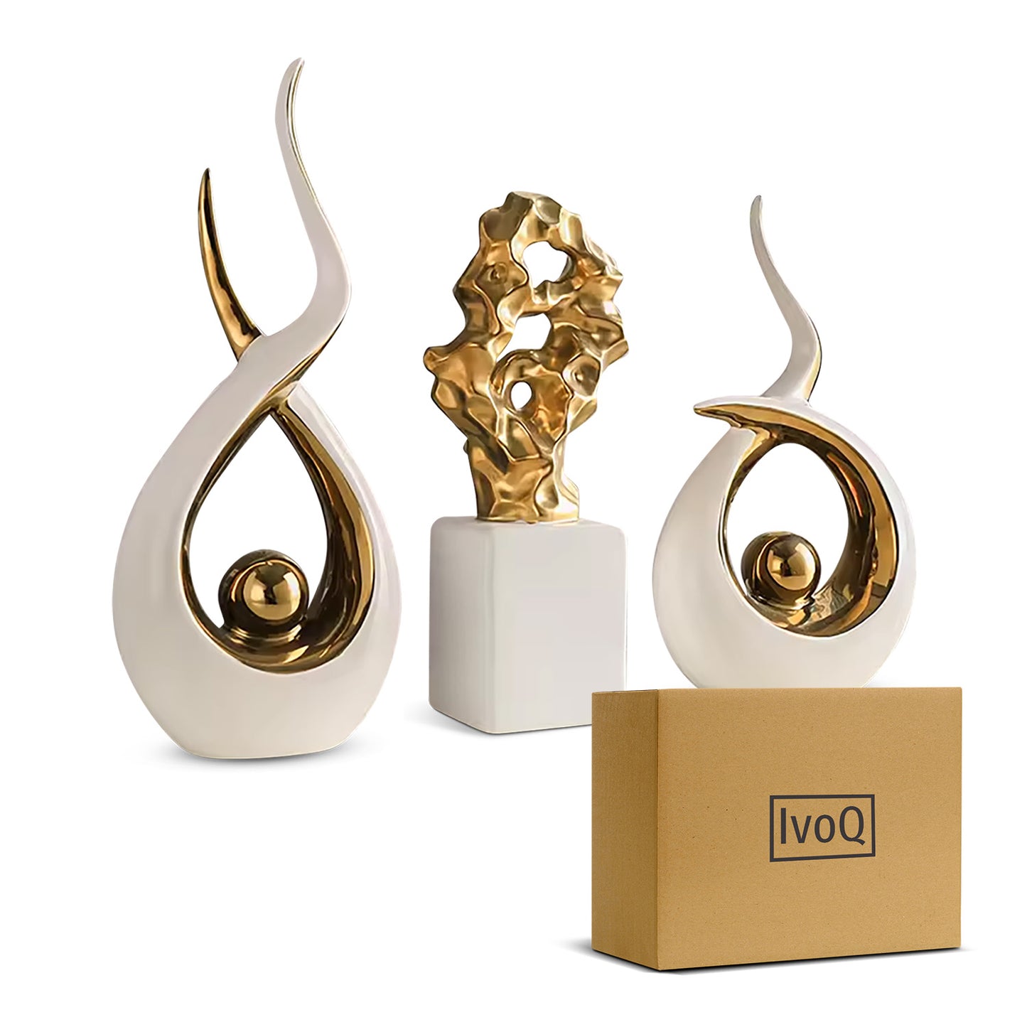 IvoQ Keramische Beelden Set Modern Luxe-IvoQ