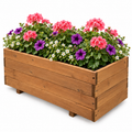 IvoQ Houten Plantenbak – 80 x 40 x 32 cm – FSC Hout – Voor Groenten, Bloemen & Kruiden – Met Drainage en Vlieszak – Voor Tuin & Balkon