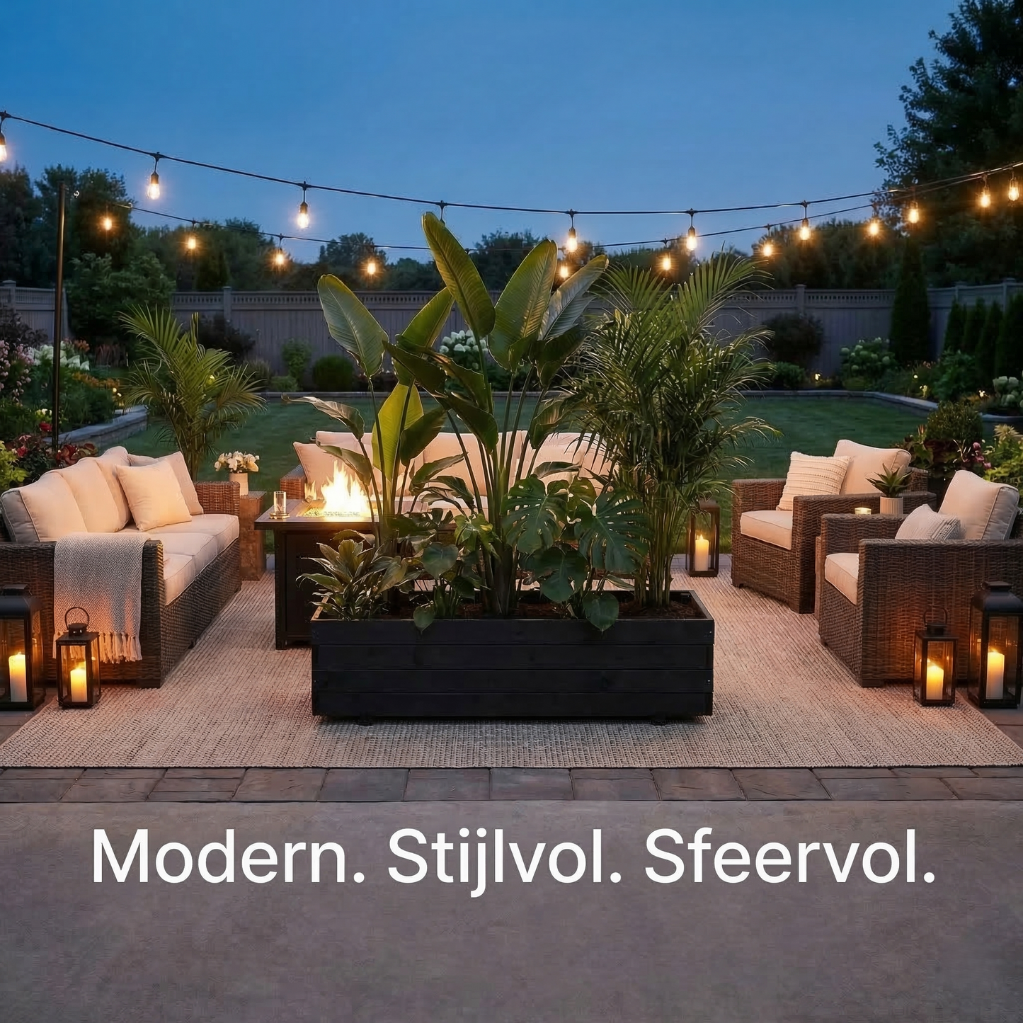 IvoQ Luxe Houten Plantenbak Buiten - Zwart FSC Hout - Weerbestendige Bloembak - 120x40x32 cm
