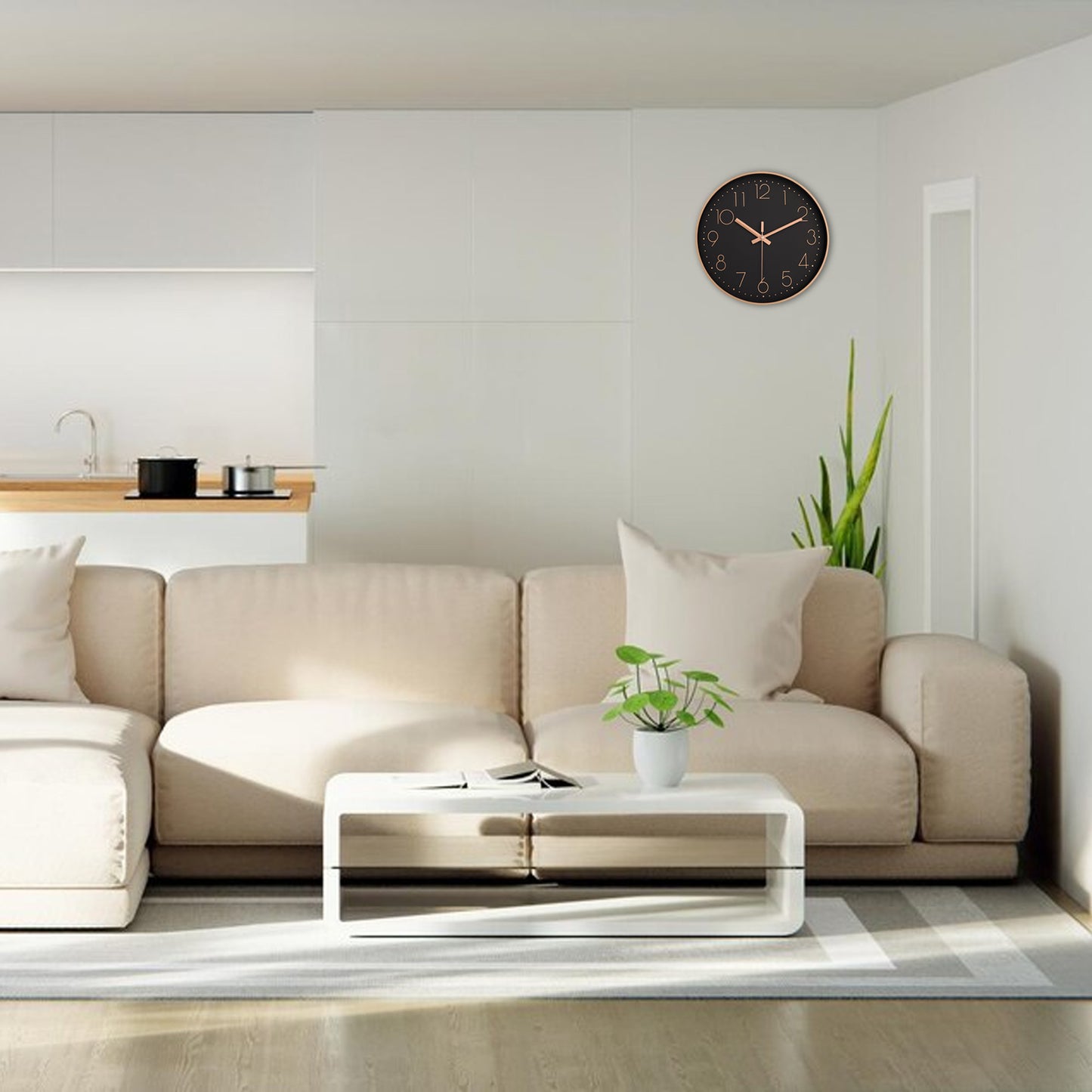 IvoQ Moderne Wandklok Zwart Ø30 cm-IvoQ