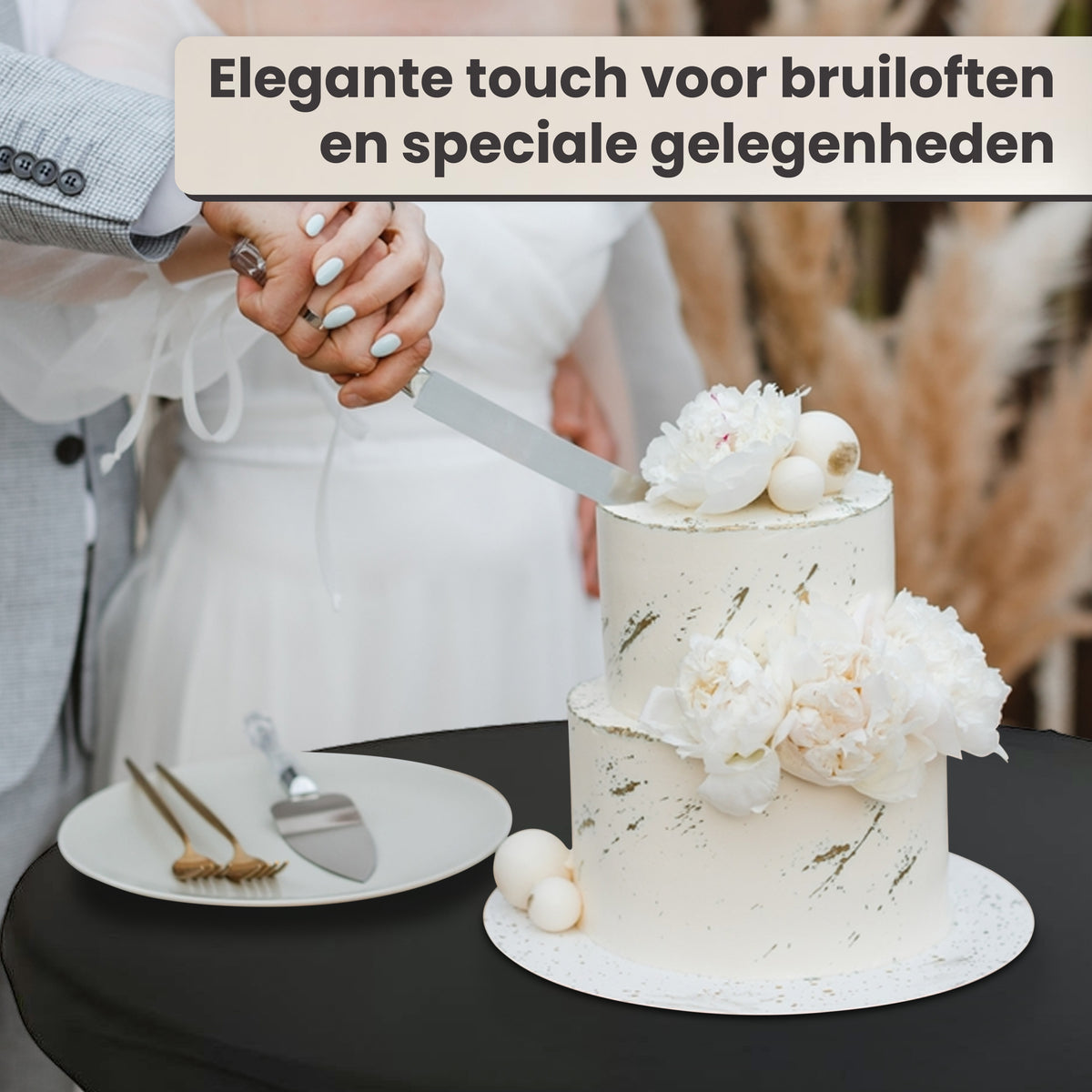 IvoQ Statafel Zwart – Inclusief Zwarte Stretchhoes – Ø80 cm x 110 cm – Opvouwbaar – Partytafel voor Feest, Tuin & Event
