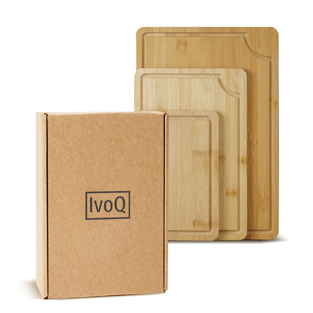 IvoQ Snijplankenset Bamboe 3 Delig-IvoQ