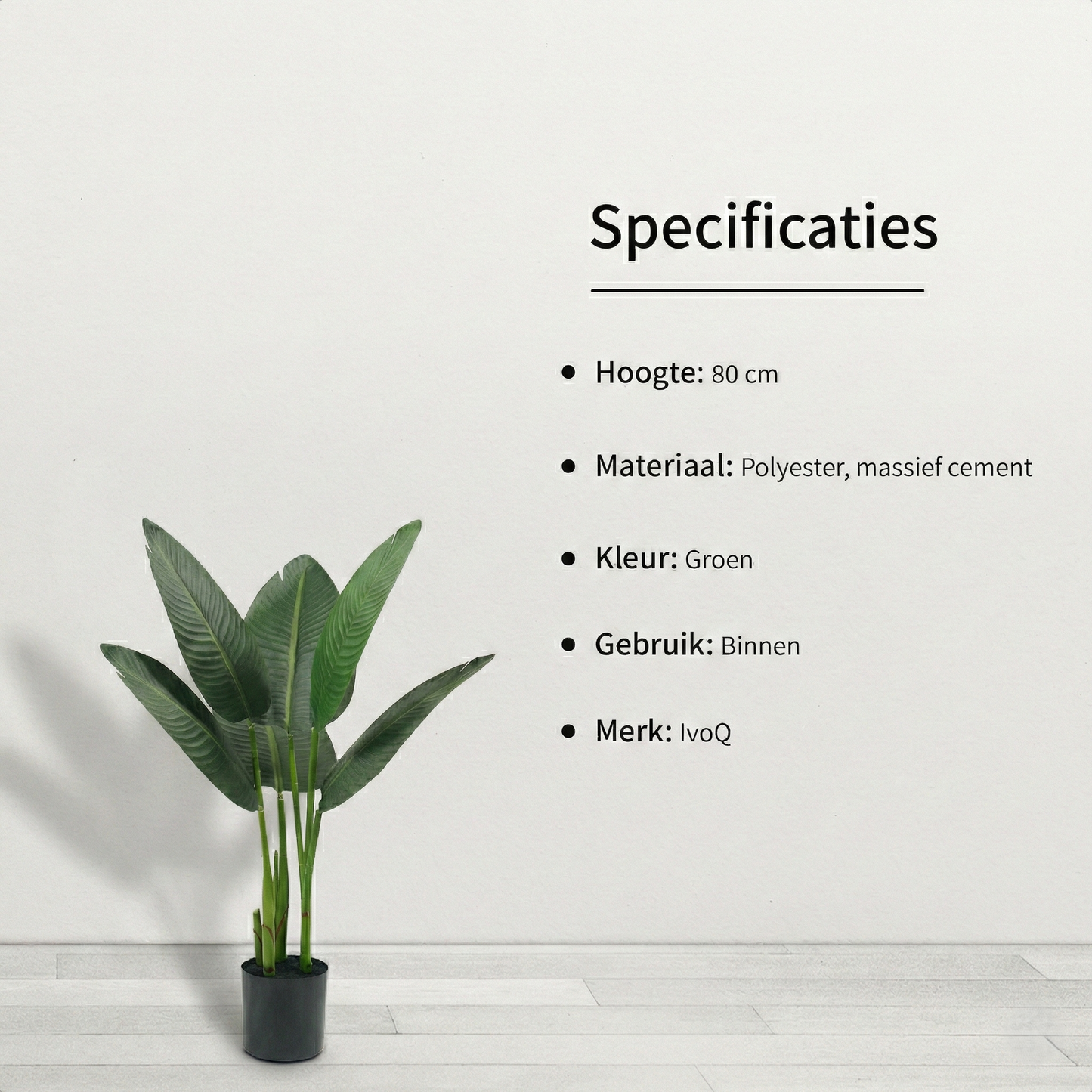 IvoQ Strelitzia Kunstplant 80 cm