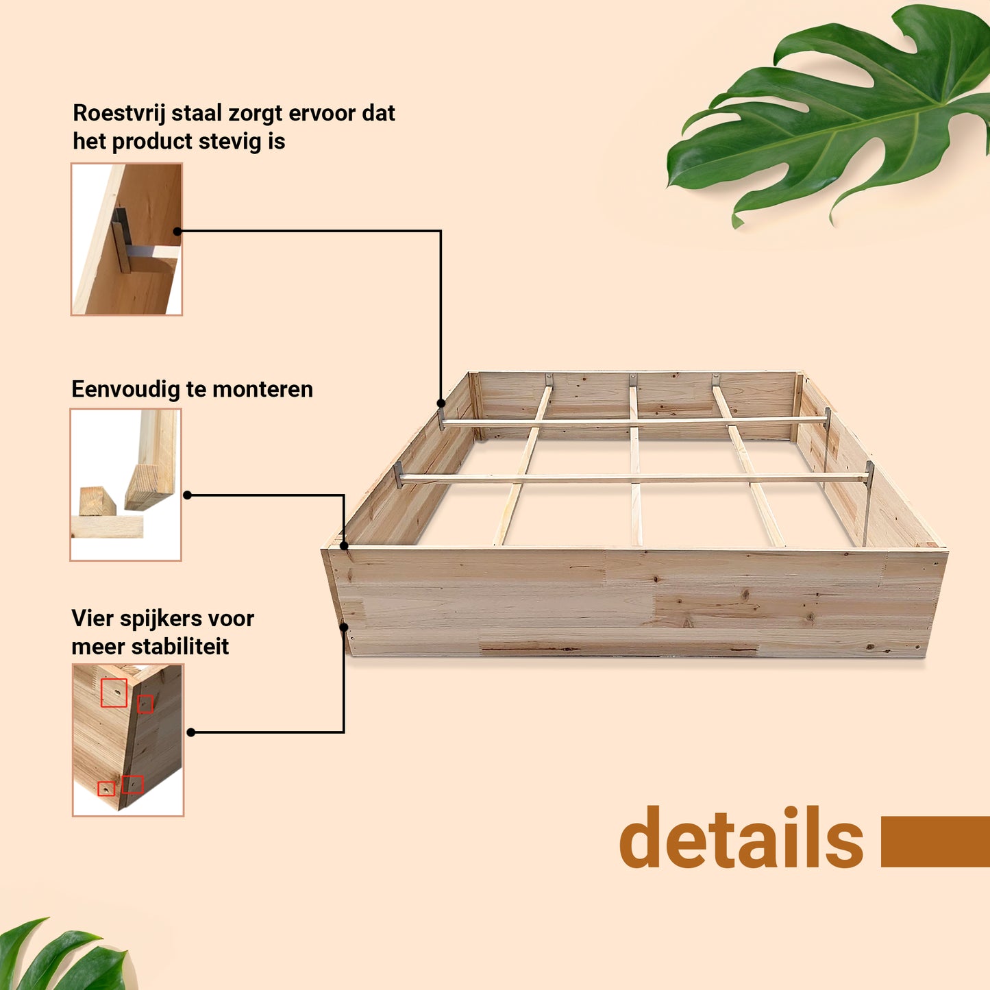 IvoQ Houten Moestuinbak 100 x 100 cm-IvoQ