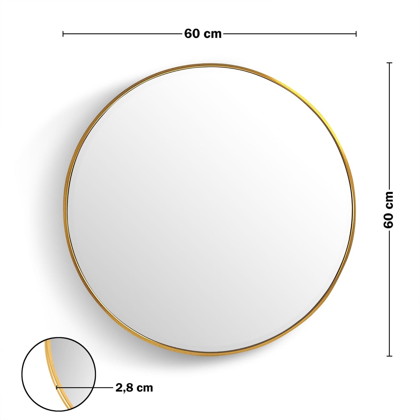 IvoQ Wandspiegel Goud Ronde Vorm 60 cm-IvoQ