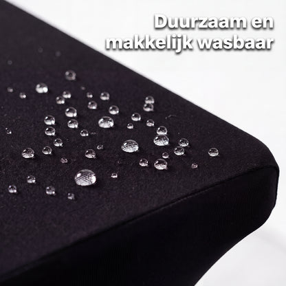 IvoQ Luxe Tafelhoes Stretch Zwart - 183 x 76 x 76 cm - Voor Inklapbare Tafel, Buffettafel & Partytafel - Rechthoekig - Kreukvrij