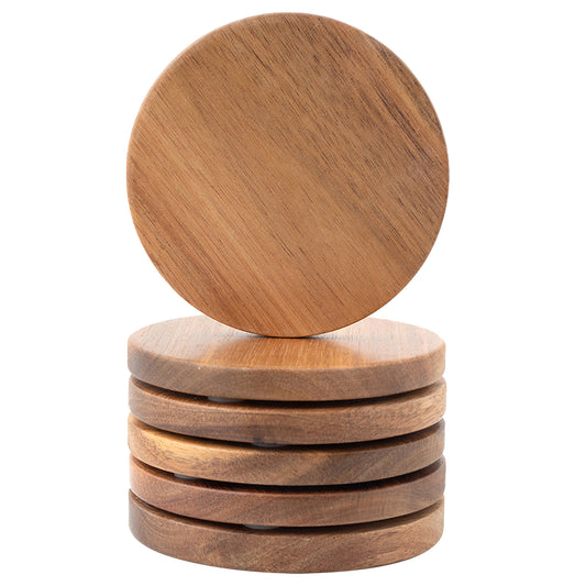 IvoQ Onderzetters Acacia Hout Set 6 stuks-IvoQ