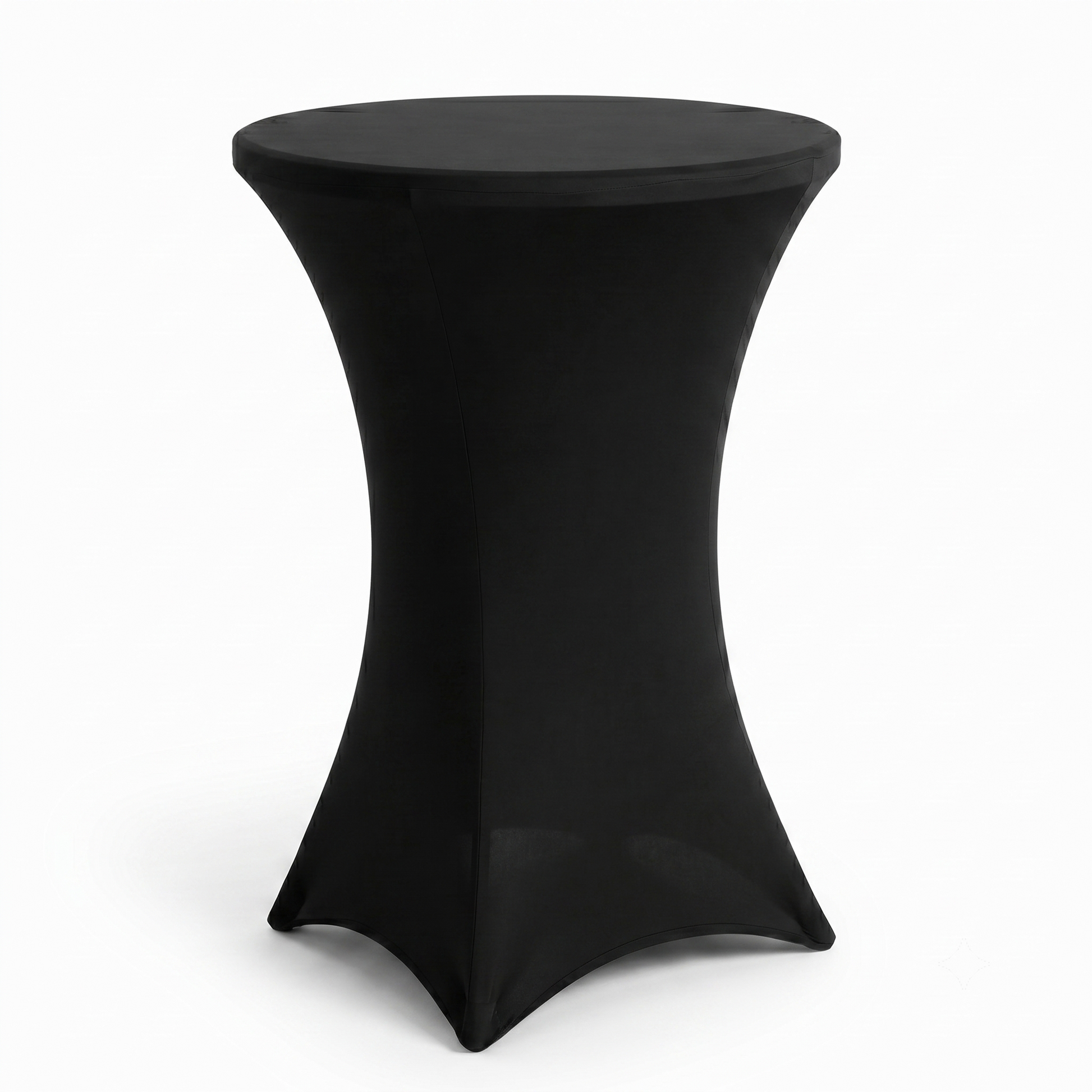 IvoQ Luxe Statafelrok Zwart - Statafelhoes Stretch - Ø 80x110 cm - Extra Dik (180gsm) - Kreukvrij & Wasbaar