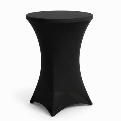 IvoQ Luxe Statafelrok Zwart - Statafelhoes Stretch - Ø 80x110 cm - Extra Dik (180gsm) - Kreukvrij & Wasbaar