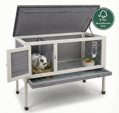 IvoQ Konijnenhok Hout 91,5x45x70 cm FSC