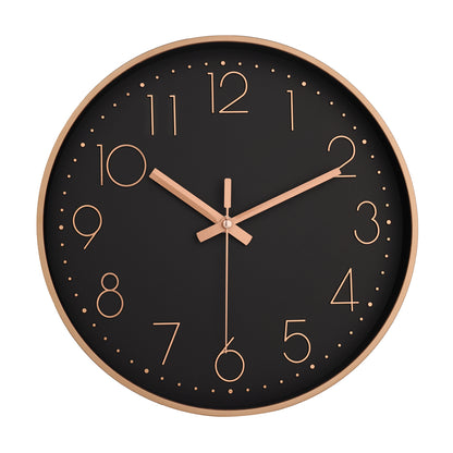 IvoQ Moderne Wandklok Zwart Ø30 cm-IvoQ