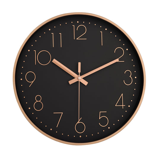 IvoQ Moderne Wandklok Zwart Ø30 cm-IvoQ