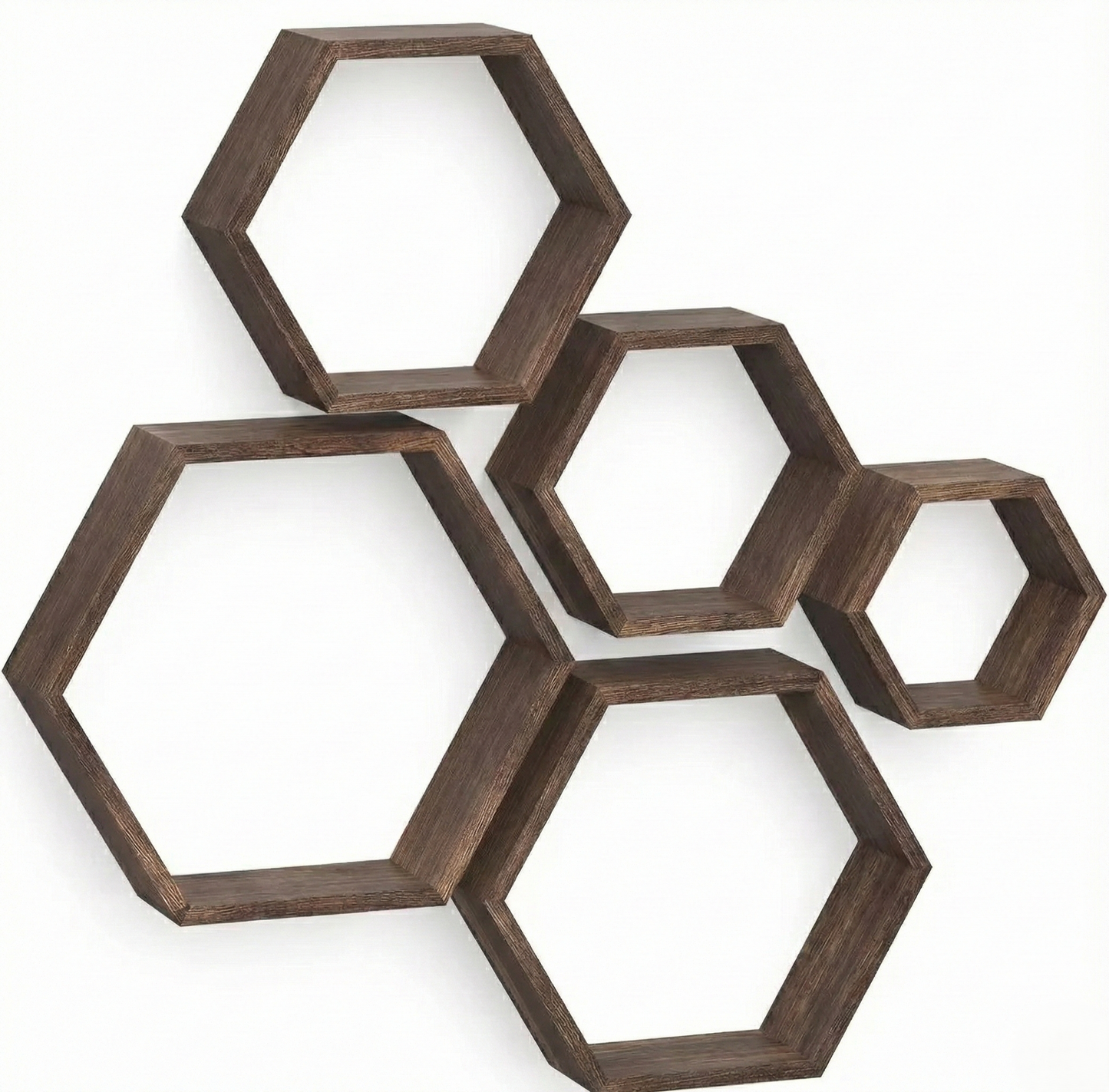 IvoQ Hexagon Wandplanken Set van 5
