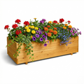 IvoQ Houten Plantenbak voor Buiten - 120x40x32 cm - Beige
