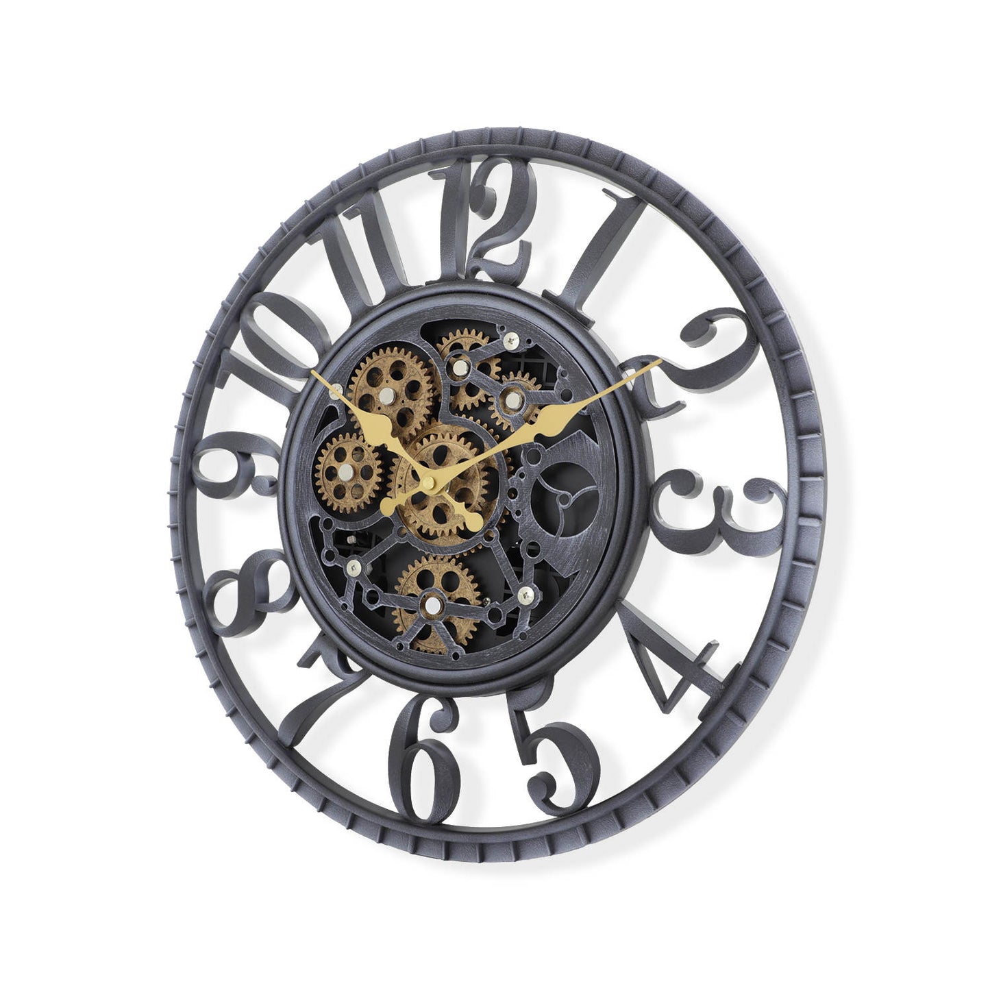IvoQ Industriële Wandklok met Bewegende Tandwielen-IvoQ