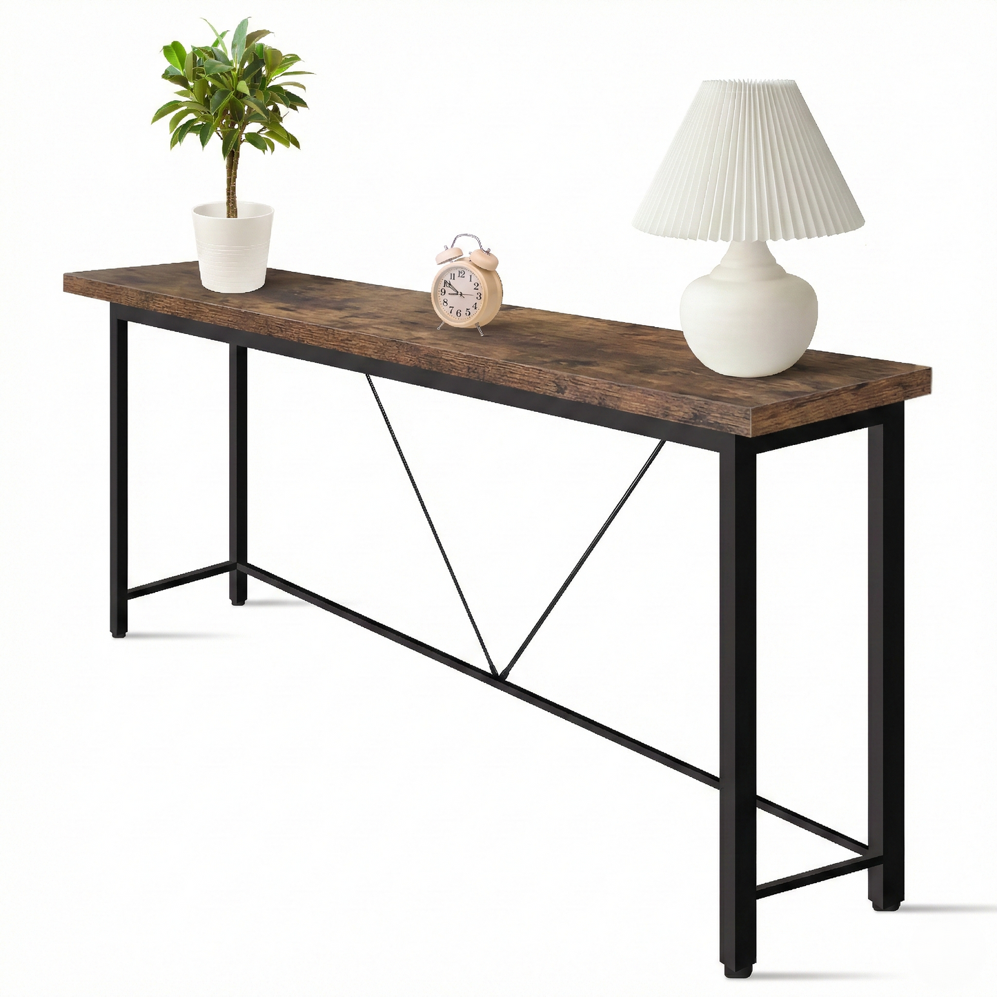 IvoQ Sidetable Industrieel Hout Metaal Bruin