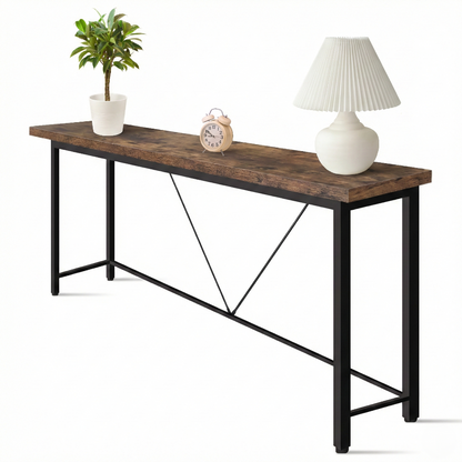 IvoQ Sidetable Industrieel Hout Metaal Bruin