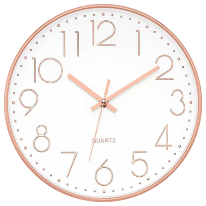 IvoQ Stijlvolle Wandklok Wit/Roze Ø30 cm-IvoQ