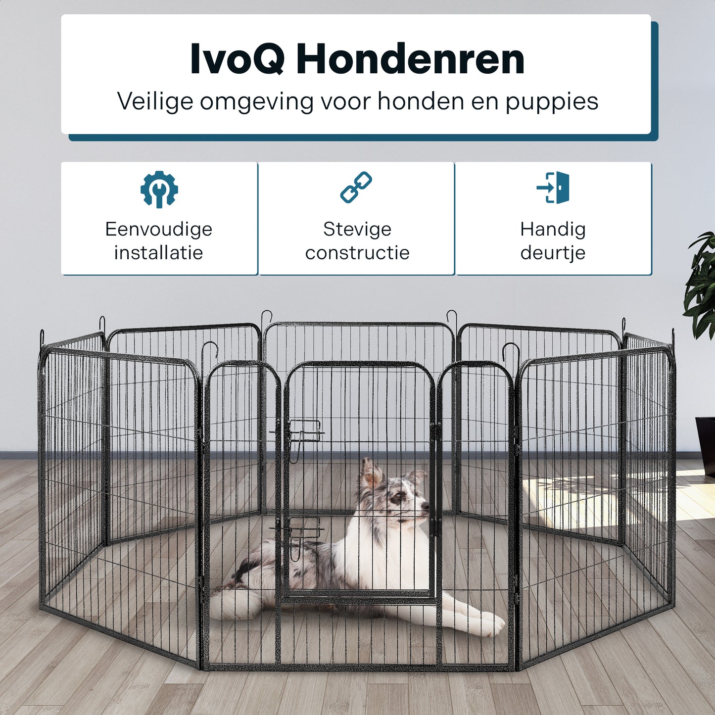 IvoQ Puppyren 8 Panelen 80 cm Hoog-IvoQ