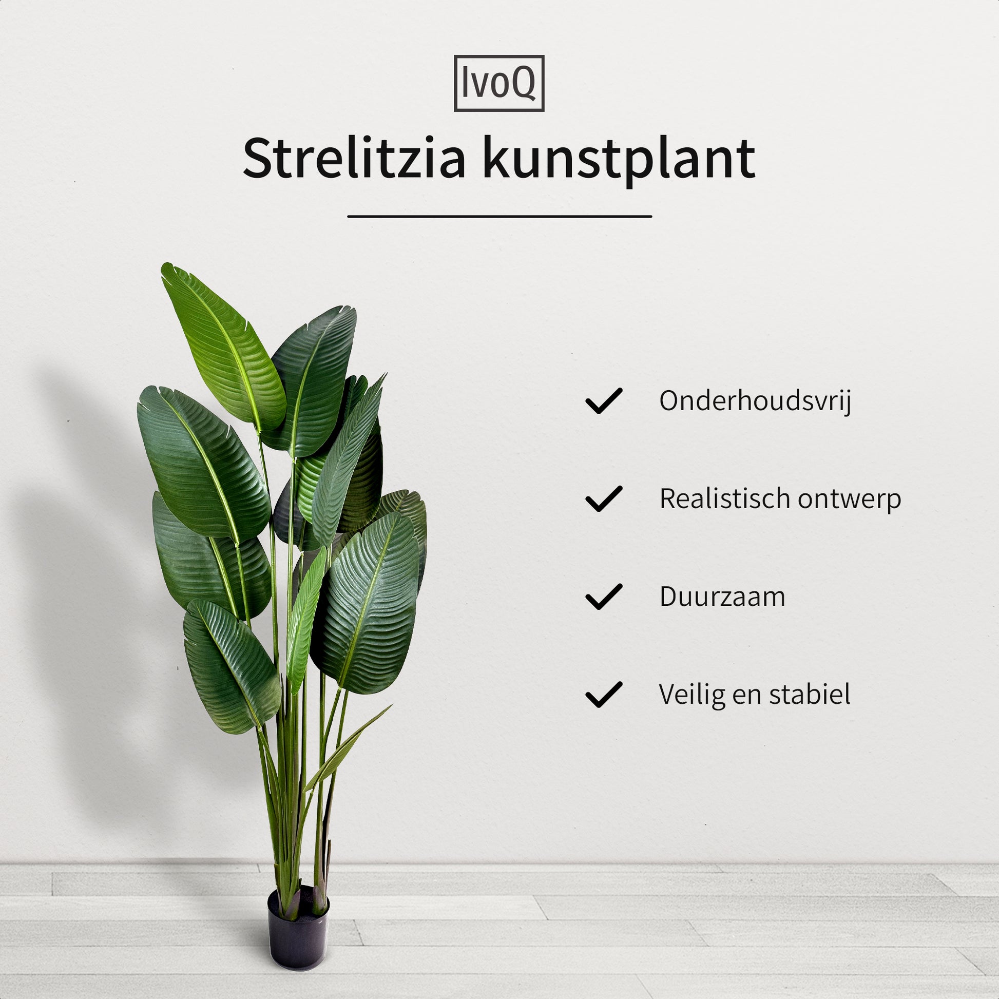 IvoQ Strelitzia Kunstplant 180 cm-IvoQ