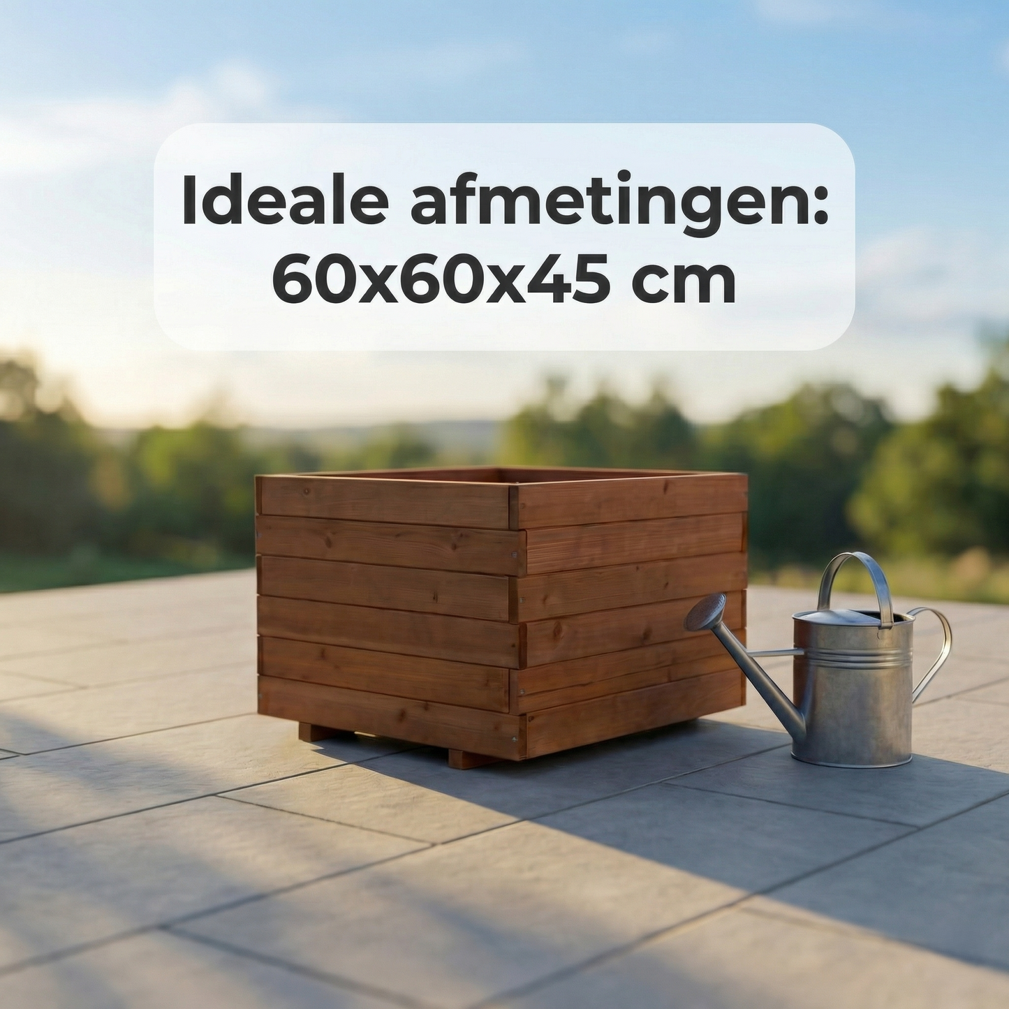IvoQ Houten Plantenbak Vierkant 60x60x45 cm
