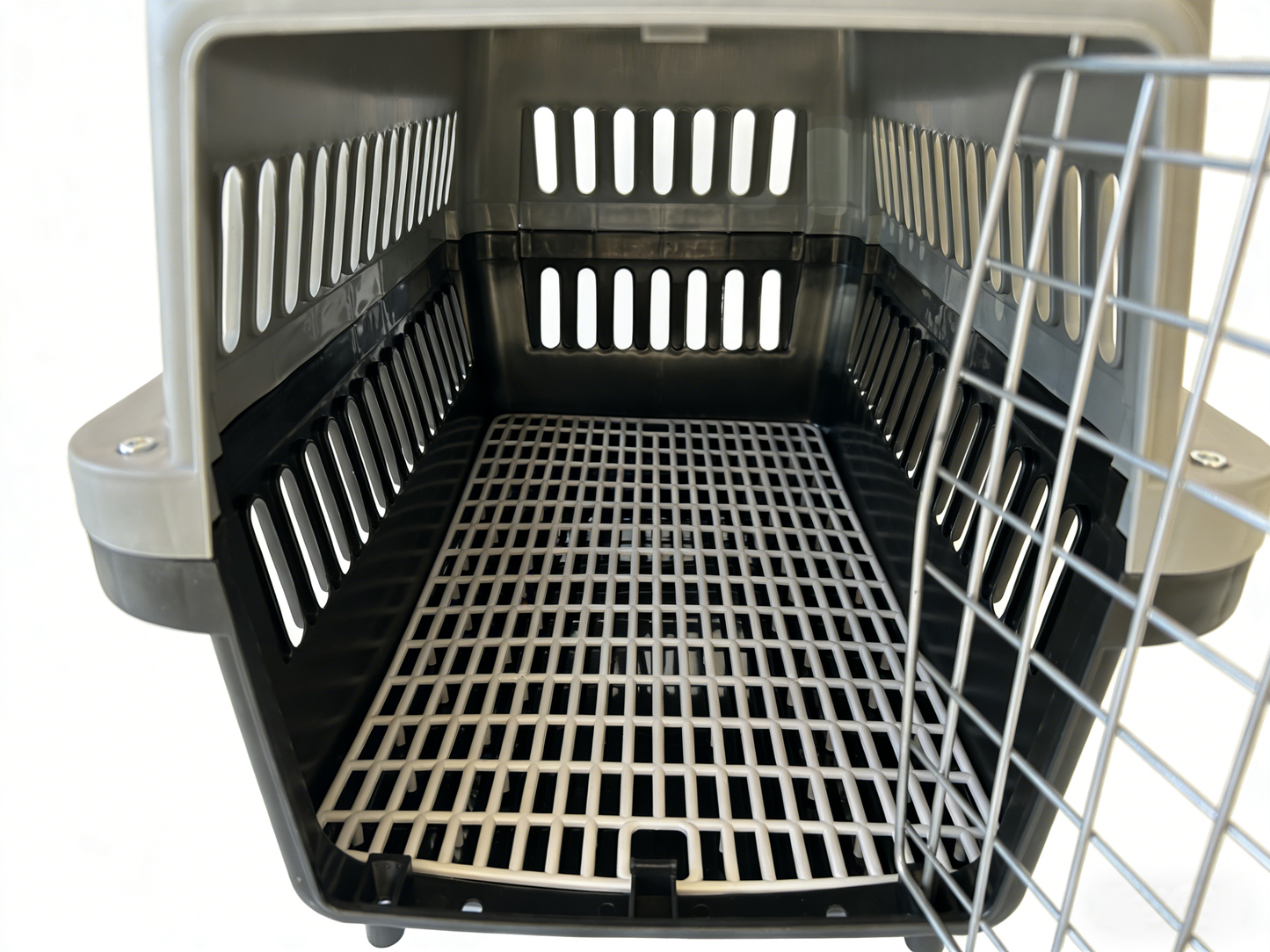 IvoQ Reismand Kat M – 58x37x36 cm – Crème/Antraciet