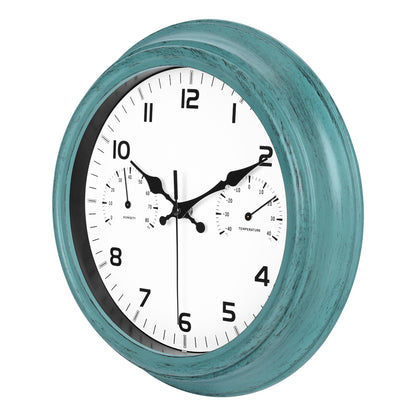 IvoQ Wandklok Waterdicht Retro met Ingebouwde Thermometer-IvoQ