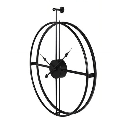 IvoQ Wandklok Zwart Industrieel Metaal 60 cm-IvoQ