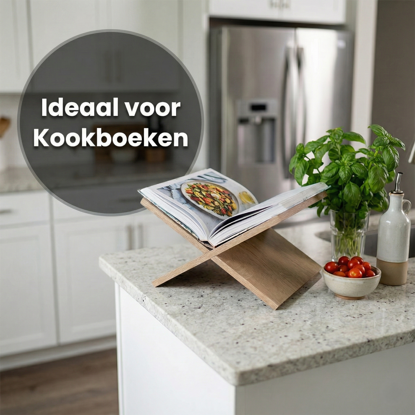 IvoQ Boekenstandaard X-Design - Eikenhout Look