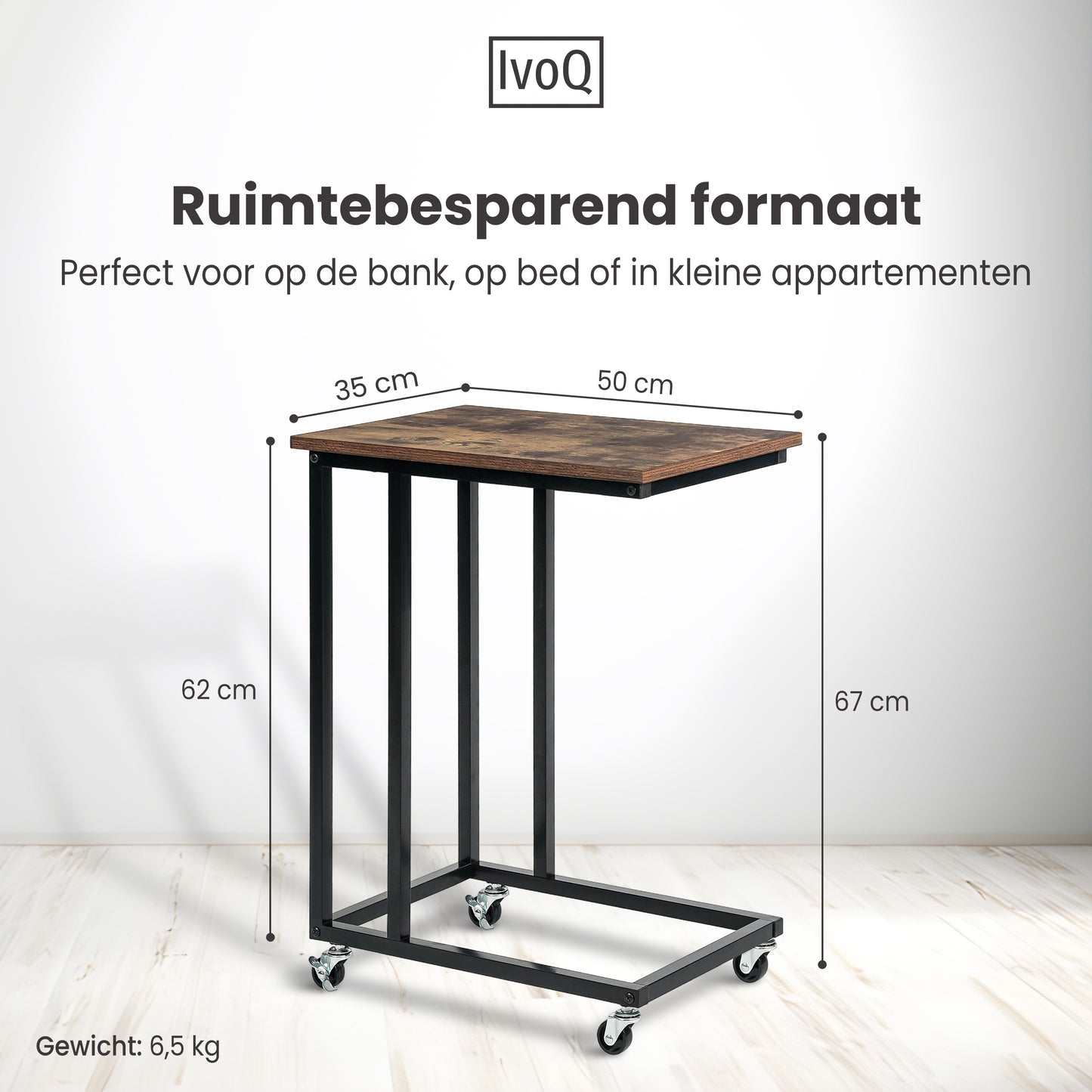 IvoQ Bijzettafel op Wieltjes-IvoQ
