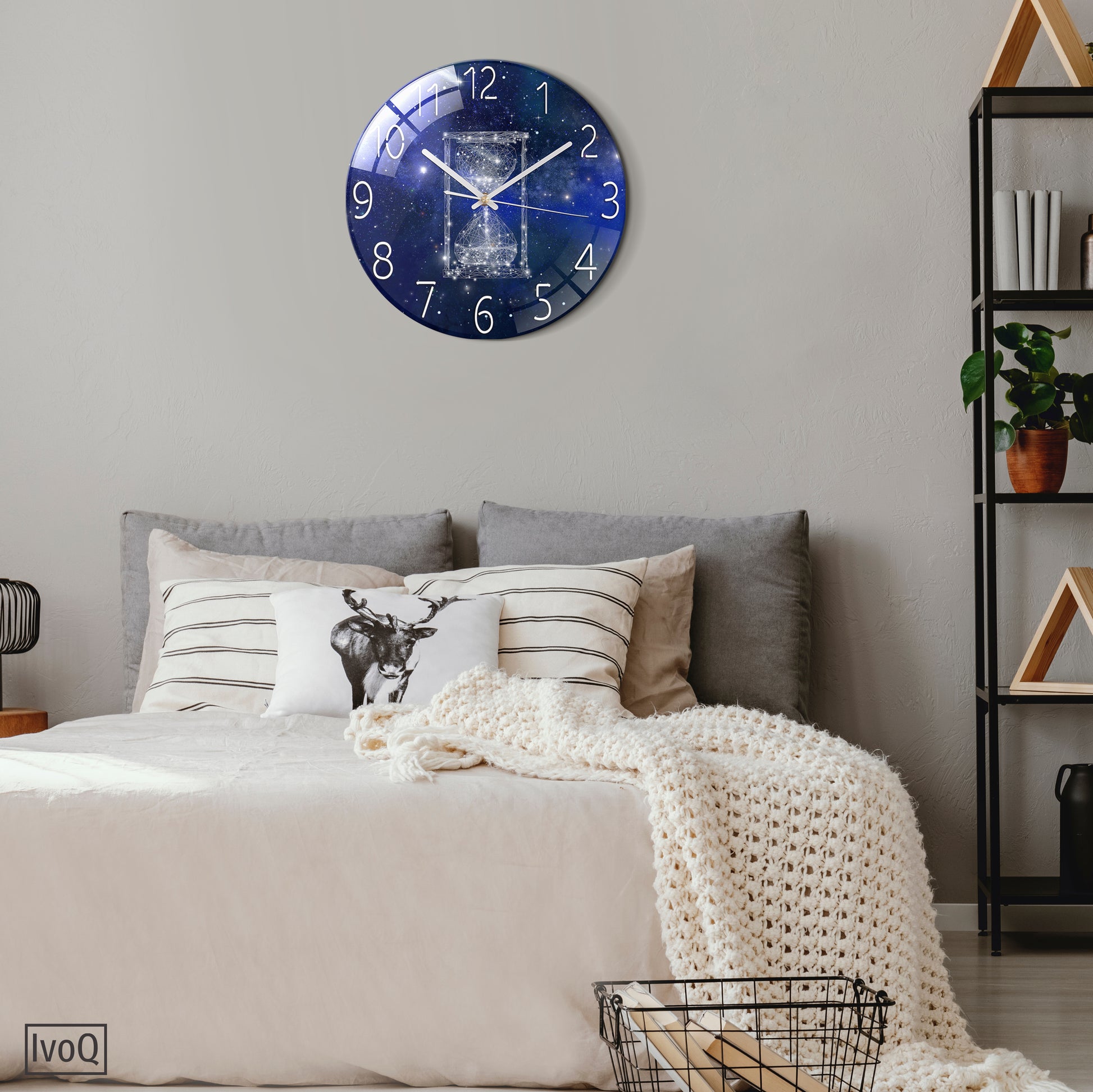 IvoQ Stille Wandklok Blauw Design Ø 30 cm-IvoQ