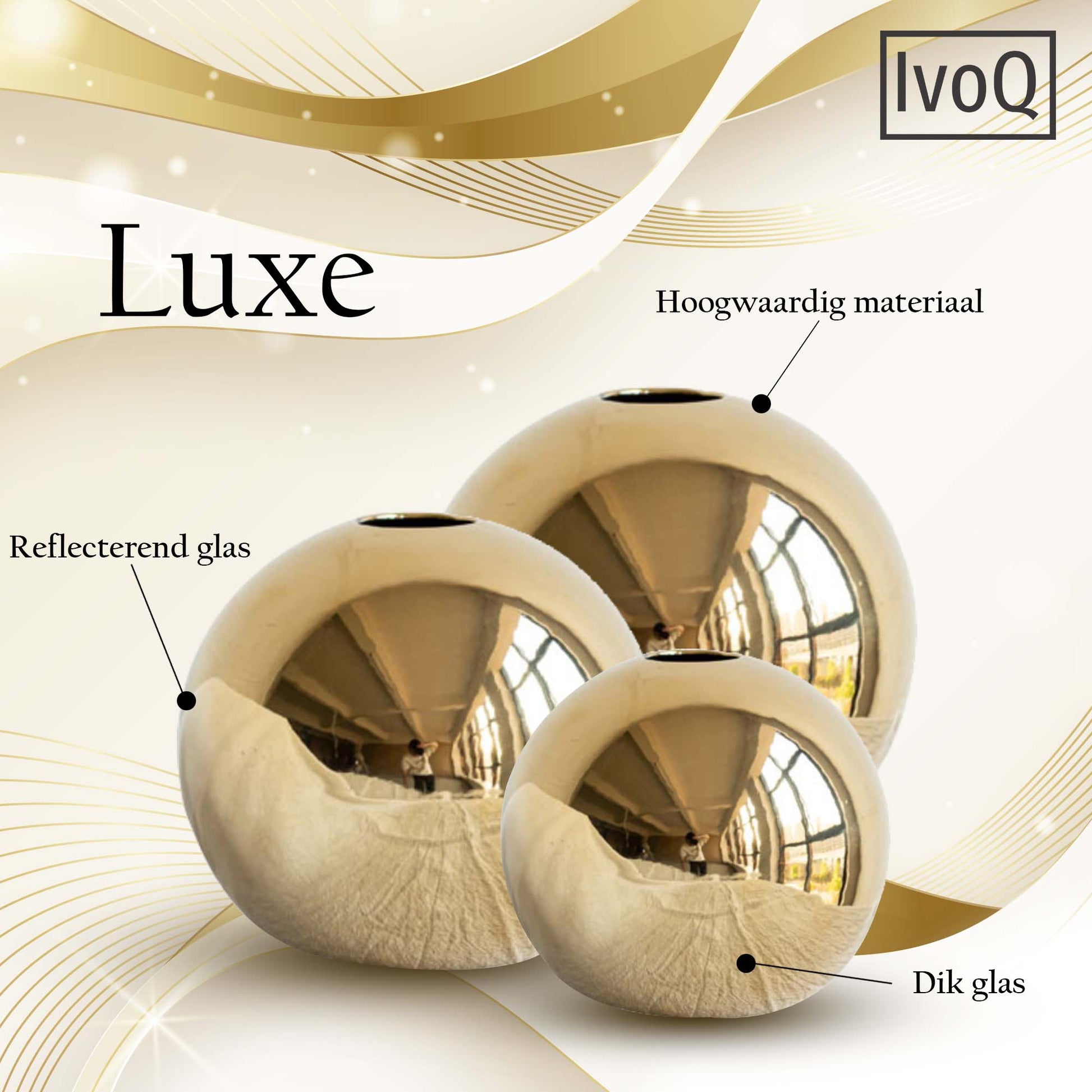 IvoQ Vazenset Goud Keramiek Luxe 3 Delig-IvoQ