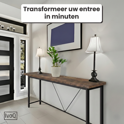 IvoQ Sidetable Industrieel Hout Metaal Bruin