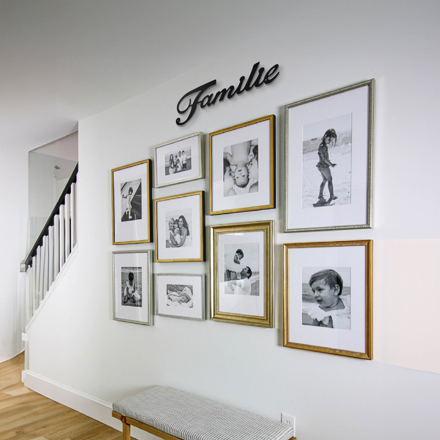 IvoQ Muurdecoratie Familie Zwart Metaal-IvoQ