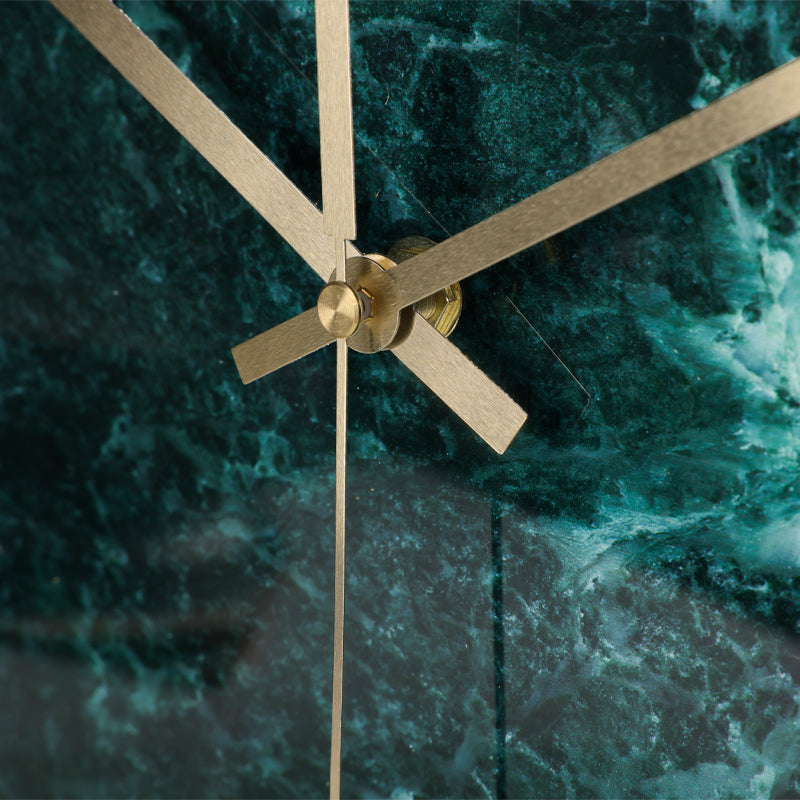 IvoQ Moderne Wandklok Groen Marmerlook Glas Ø 30 cm-IvoQ