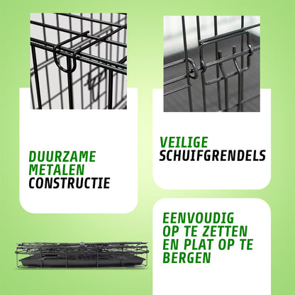 IvoQ Hondenbench S – Zwart – 60×43×49.5 cm-IvoQ