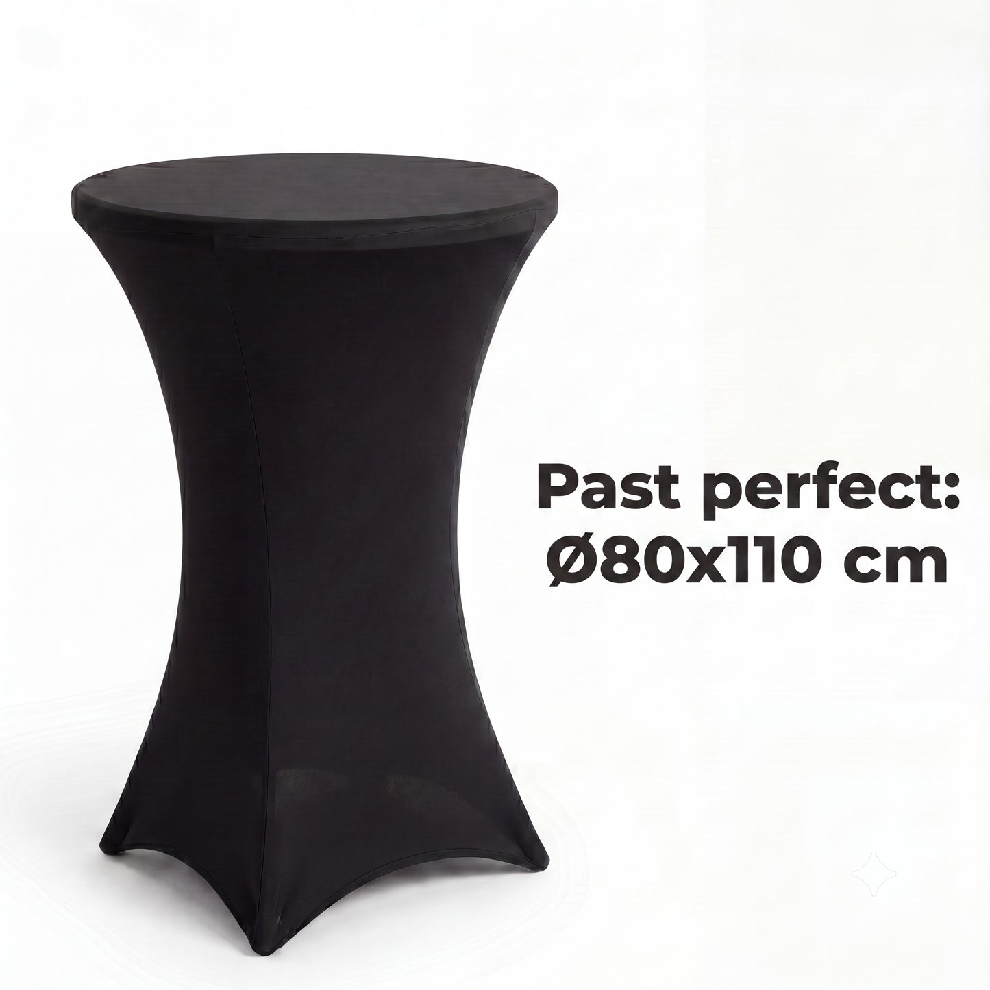 IvoQ Luxe Statafelrok Zwart - Statafelhoes Stretch - Ø 80x110 cm - Extra Dik (180gsm) - Kreukvrij & Wasbaar