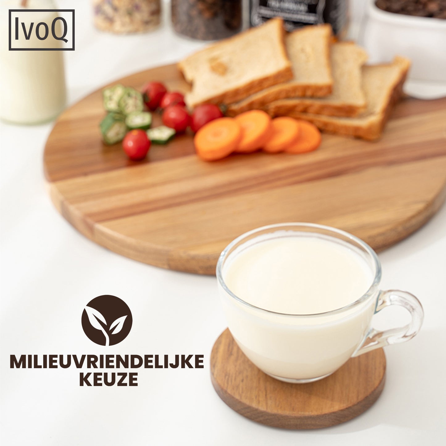 IvoQ Onderzetters Acacia Hout Set 6 stuks-IvoQ