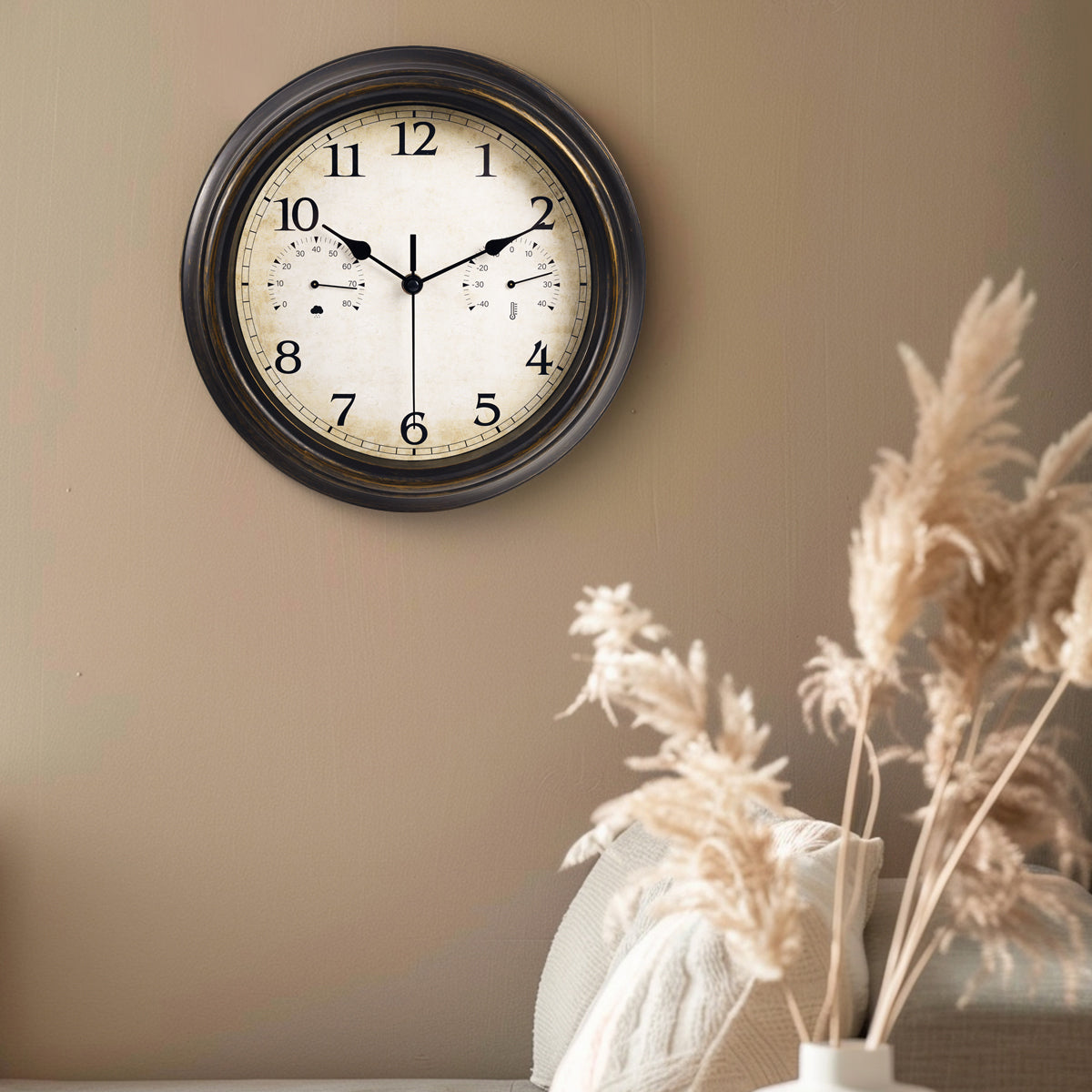 IvoQ Wandklok Waterdicht met Thermometer & Hygrometer-IvoQ