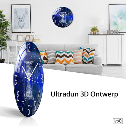 IvoQ Stille Wandklok Blauw Design Ø 30 cm-IvoQ