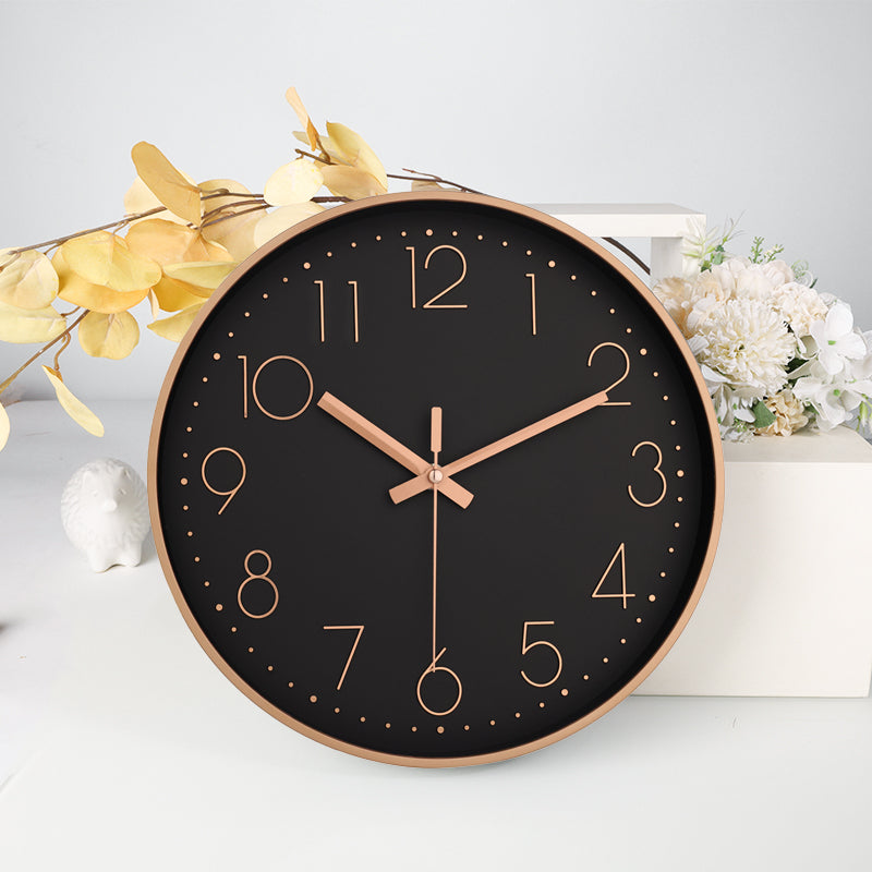 IvoQ Moderne Wandklok Zwart Ø30 cm-IvoQ