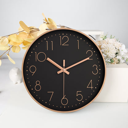 IvoQ Moderne Wandklok Zwart Ø30 cm-IvoQ