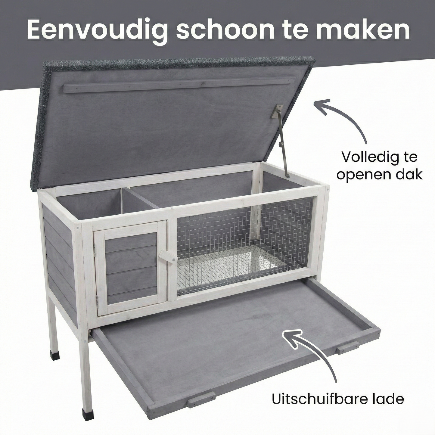 IvoQ Konijnenhok Hout 91,5x45x70 cm FSC