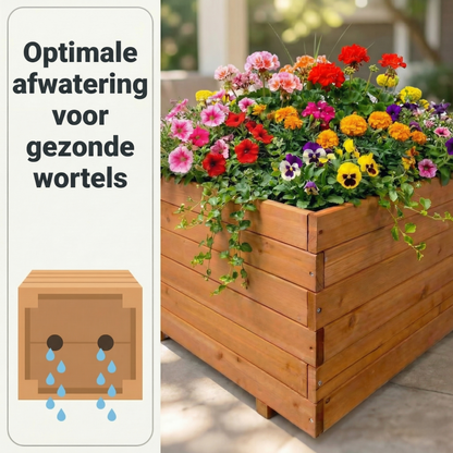 IvoQ Houten Plantenbak Vierkant 60x60x45 cm