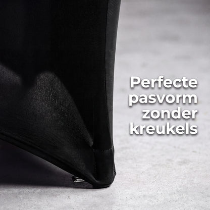 IvoQ Luxe Tafelhoes Stretch Zwart - 183 x 76 x 76 cm - Voor Inklapbare Tafel, Buffettafel & Partytafel - Rechthoekig - Kreukvrij