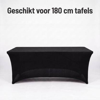 IvoQ Luxe Tafelhoes Stretch Zwart - 183 x 76 x 76 cm - Voor Inklapbare Tafel, Buffettafel & Partytafel - Rechthoekig - Kreukvrij