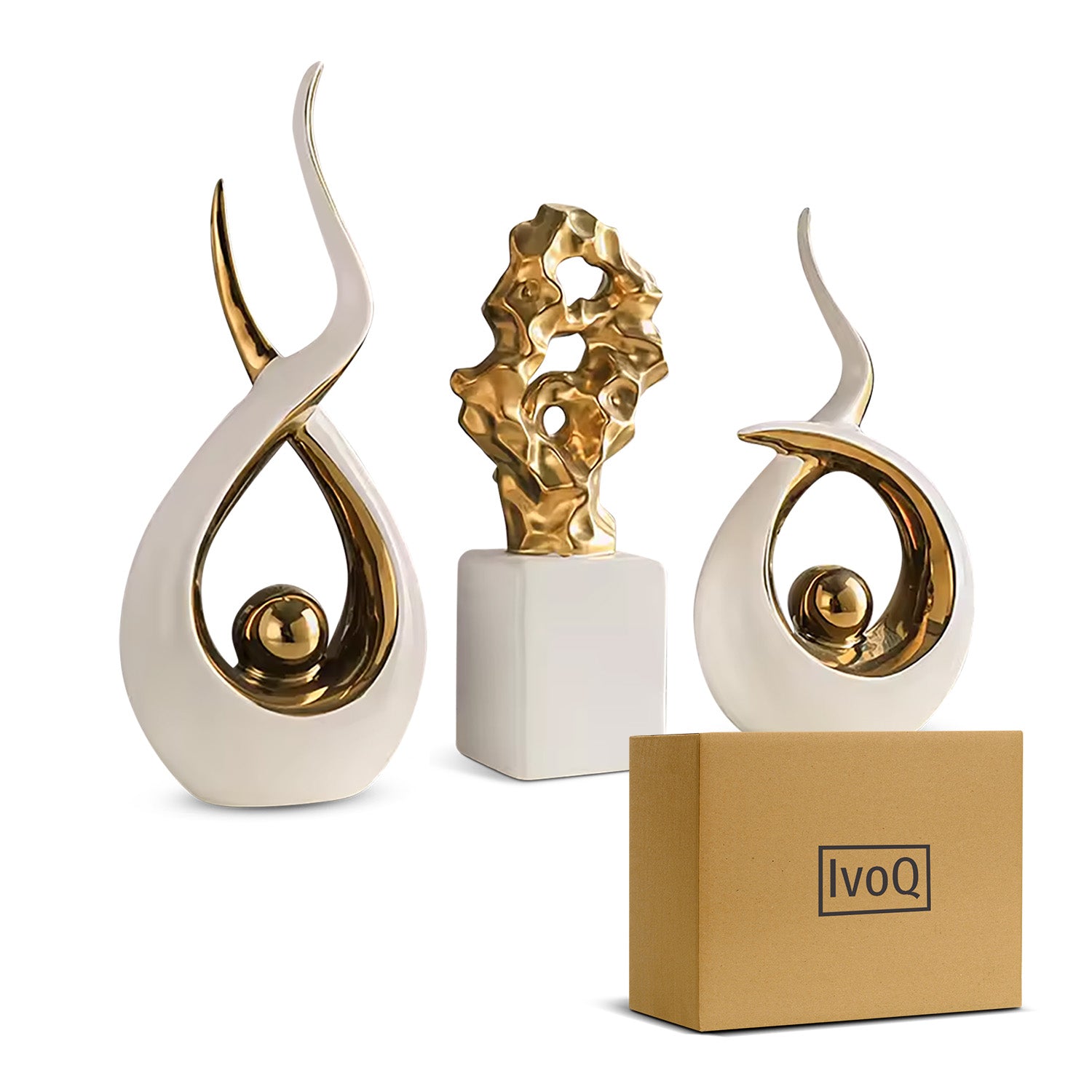 IvoQ Keramische Beelden Set Modern Luxe-IvoQ