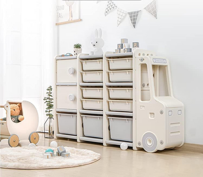 IvoQ Kinderkast Auto met Opbergbakken-IvoQ