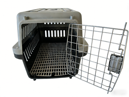 IvoQ Reismand Kat M – 58x37x36 cm – Crème/Antraciet